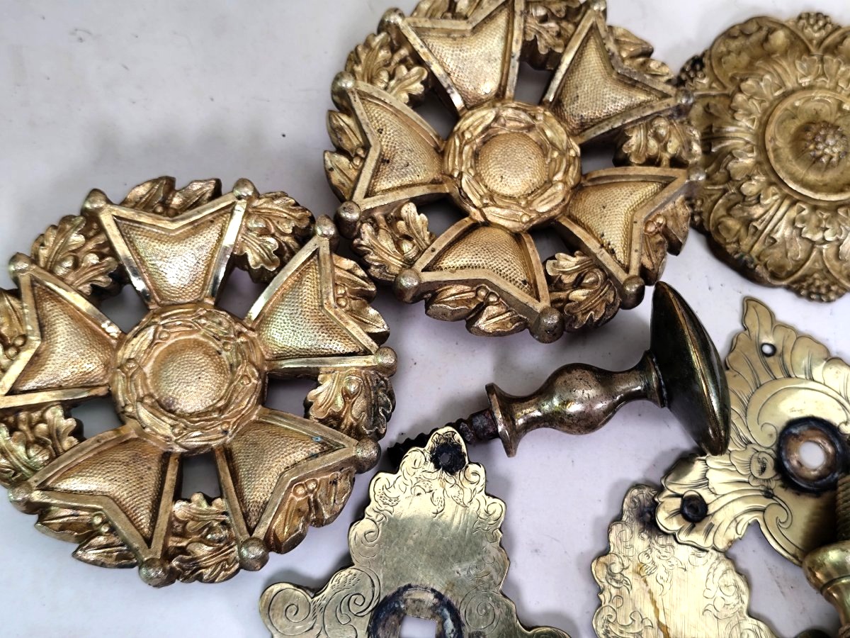 Beau lot de Bronzes d’ameublement, dont Légion d’Honneur, 18 et 19e siècle-photo-2