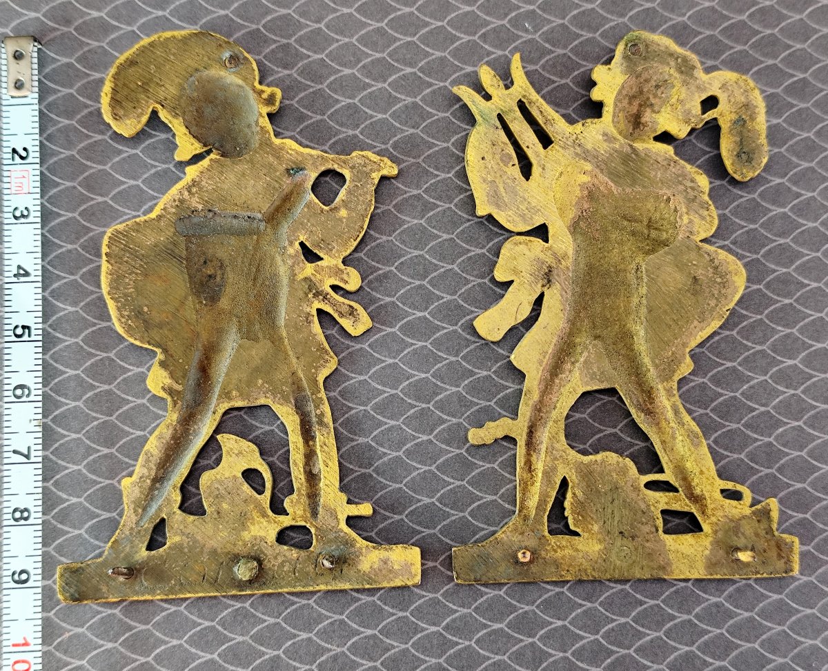 Paire de bronzes dorés au mercure – Enfants musiciens – Époque Charles X-photo-3