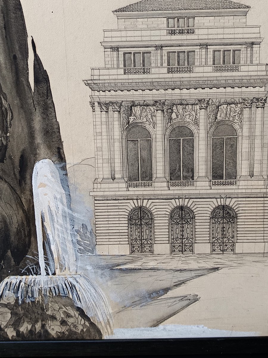 Deux dessins d’architecte (Beaux Arts), signature et références, 1928-photo-3