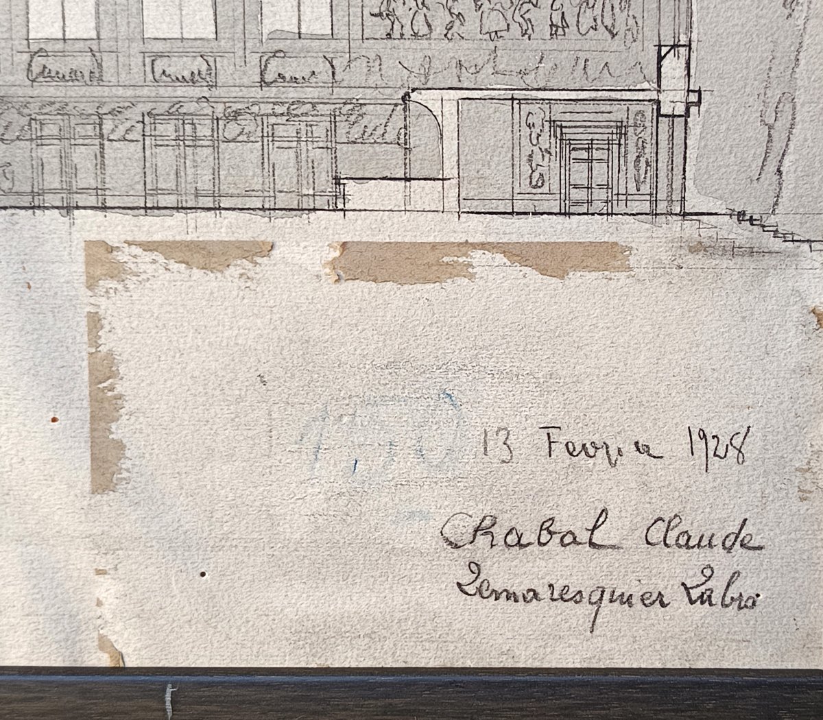 Deux dessins d’architecte (Beaux Arts), signature et références, 1928-photo-1