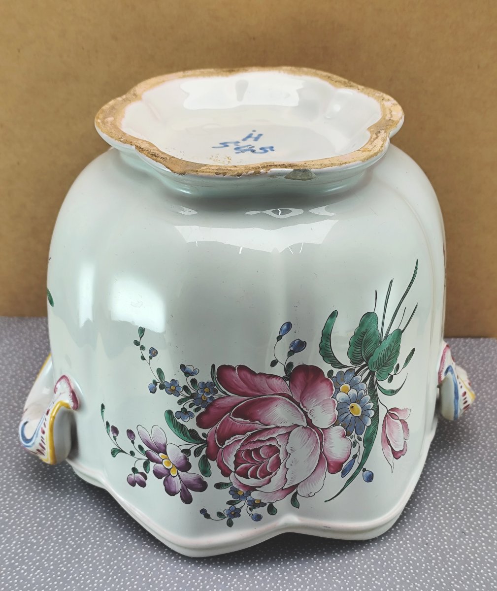 Seau à bouteilles en faïence de Strasbourg, manufacture Joseph Hannong, XVIIIe siècle-photo-2
