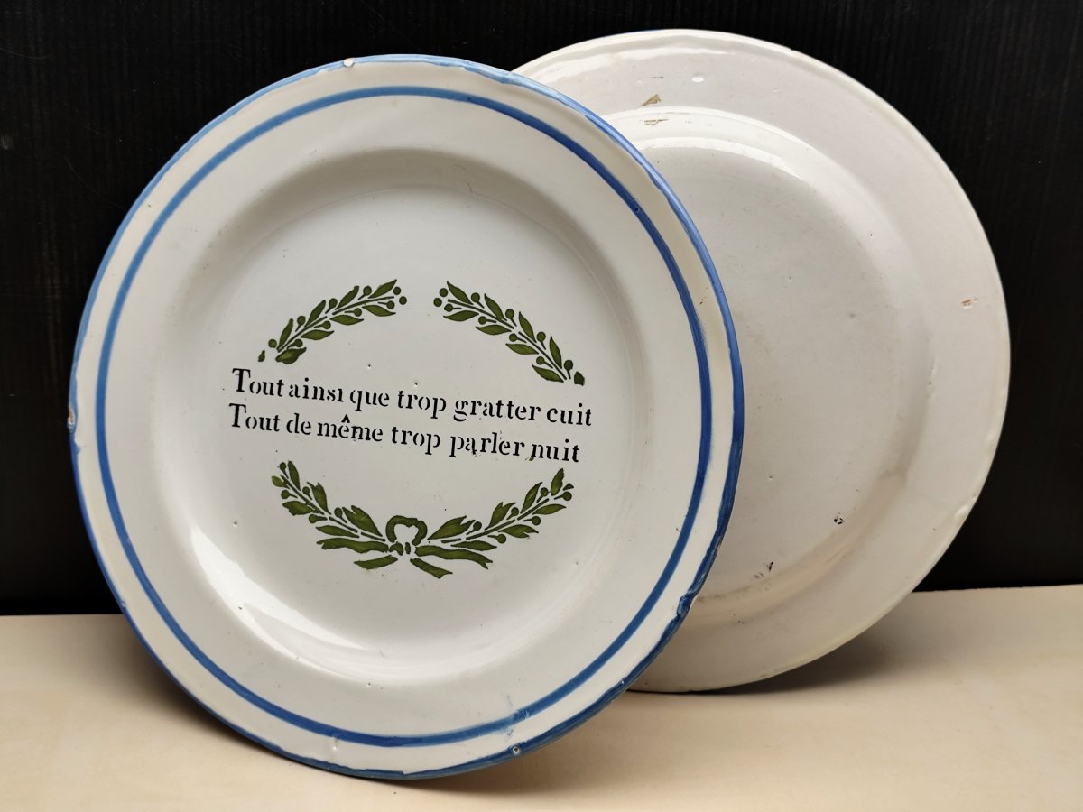 For Lovers Of Beautiful Proverbs: A Pair Of Philosophical Plates, 1820-photo-3