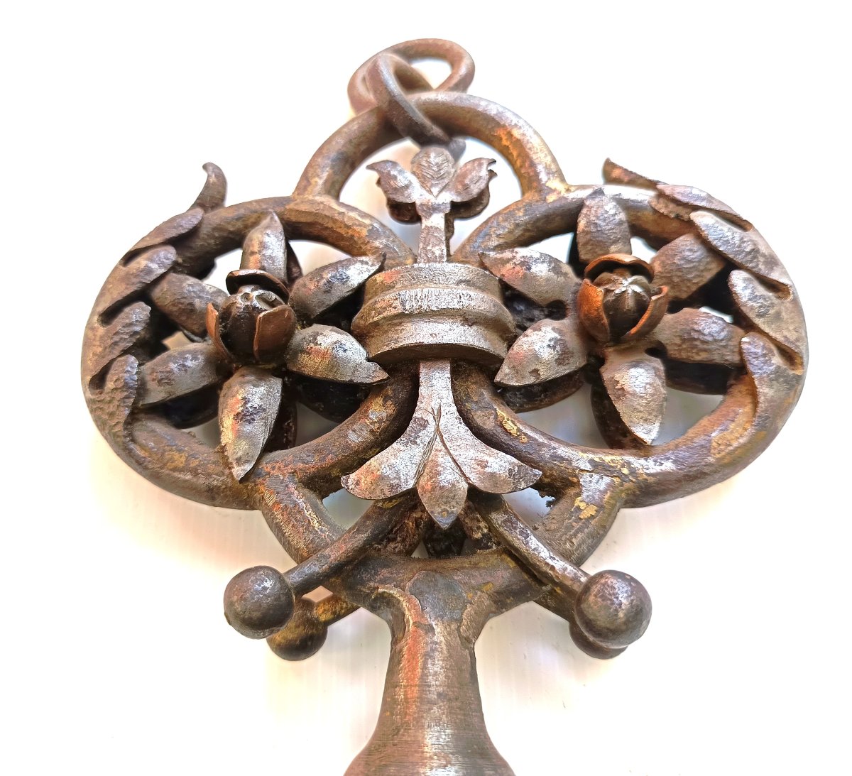 Locksmith Trade Sign Key, 45 Cm, Forged, Nuremberg, 18th–19th Century.-photo-1