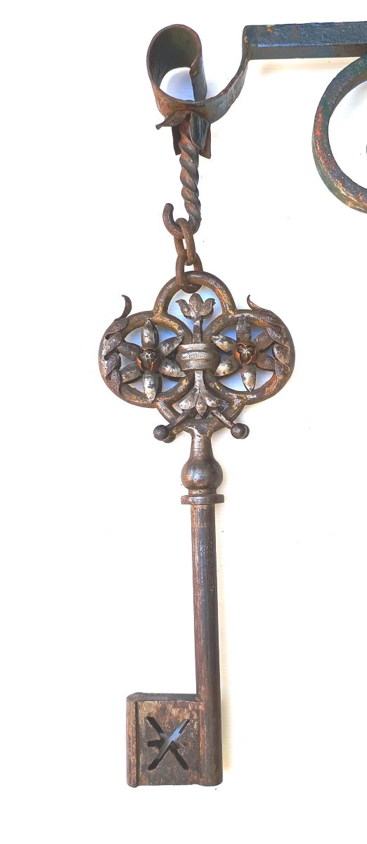 Locksmith Trade Sign Key, 45 Cm, Forged, Nuremberg, 18th–19th Century.
