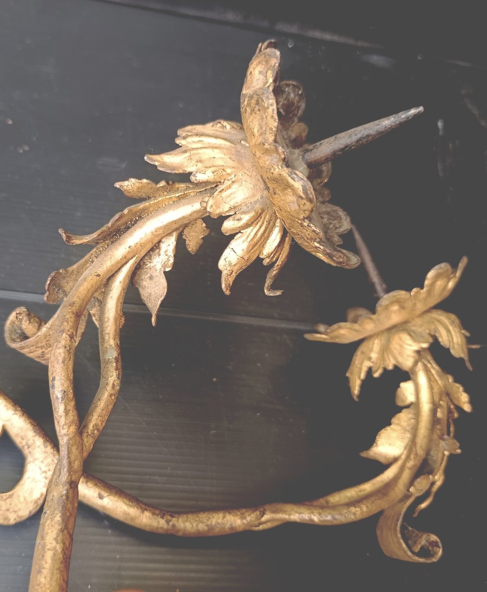 Two Gilded Wrought-iron Candlesticks, Italian Baroque Period, 17th–18th Centuries-photo-2