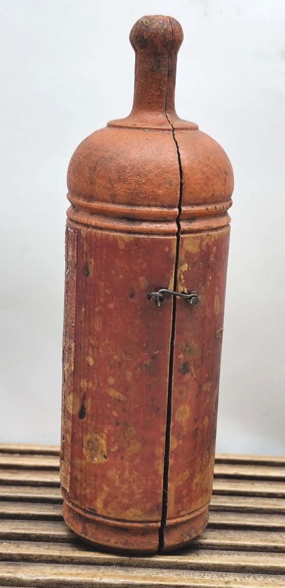 Chapelle, oratoire triptyque en bois sculpté et peint, Brésil, 19e siècle-photo-2