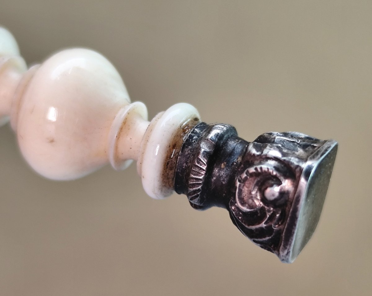 Minuscula: A Tiny Wax Seal, Silver And Bone Featuring A Poppy Flower-photo-1