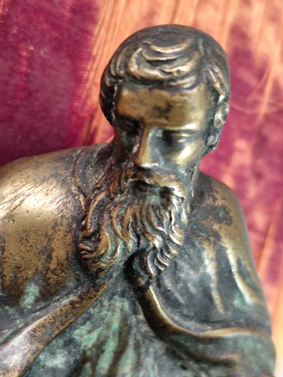Beau bronze d’applique, Allégorie de l’éducation,  style Haute époque, 19e siècle-photo-3