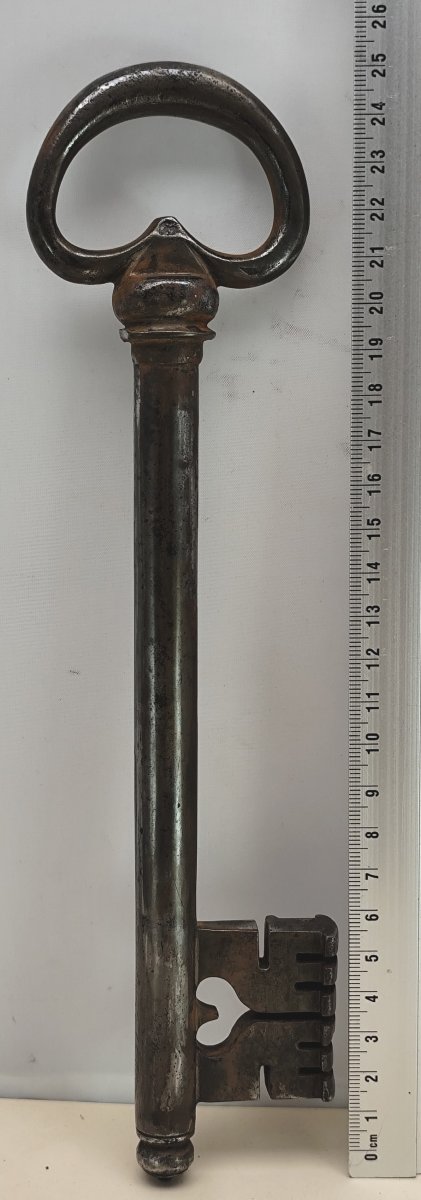 clé d'Hotel particulier de 26cm, époque Régence-Louis XV, bel état-photo-1