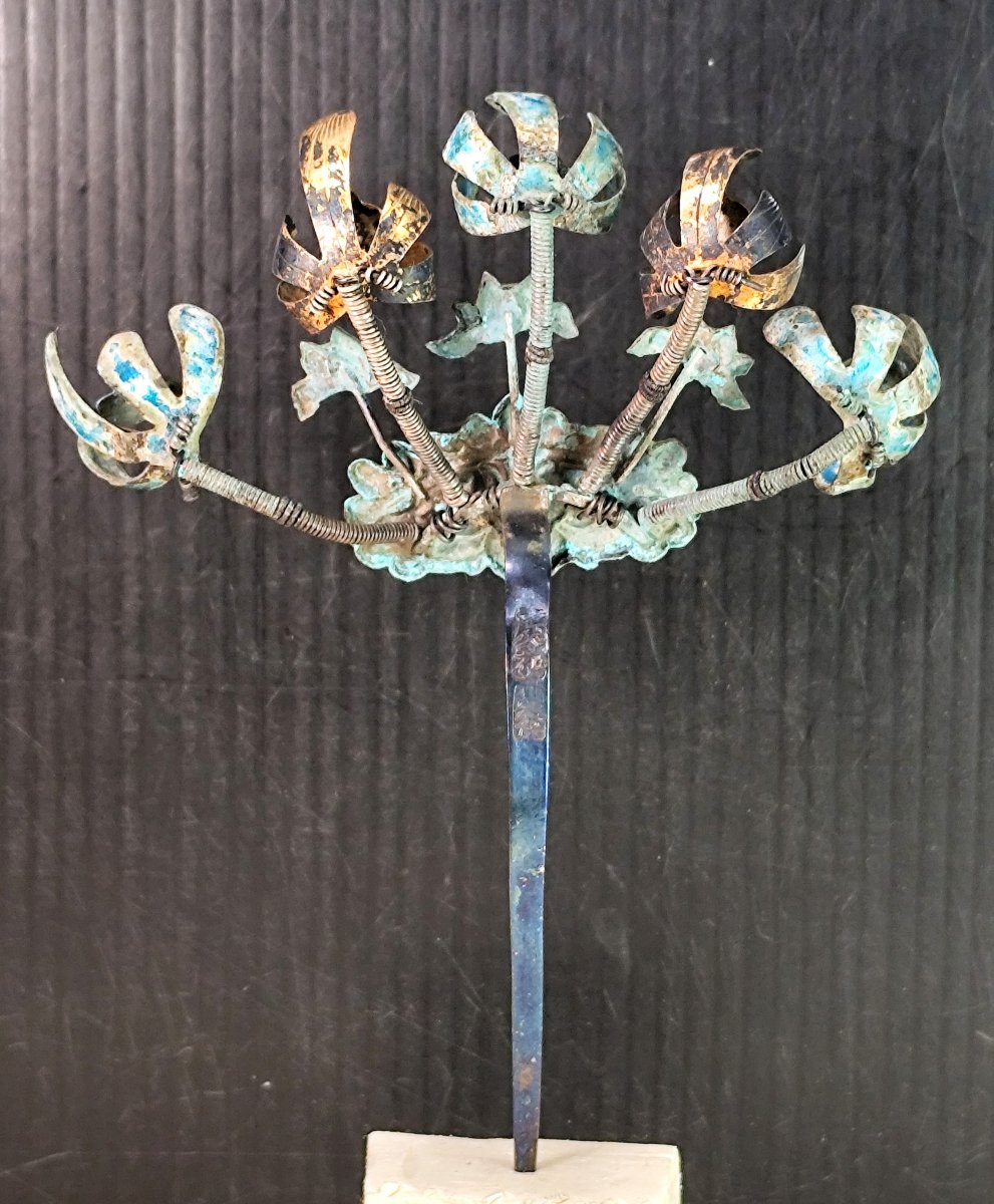 China, Beautiful Hairpin, Enameled Silver, Circa 1900, Hallmarks-photo-4