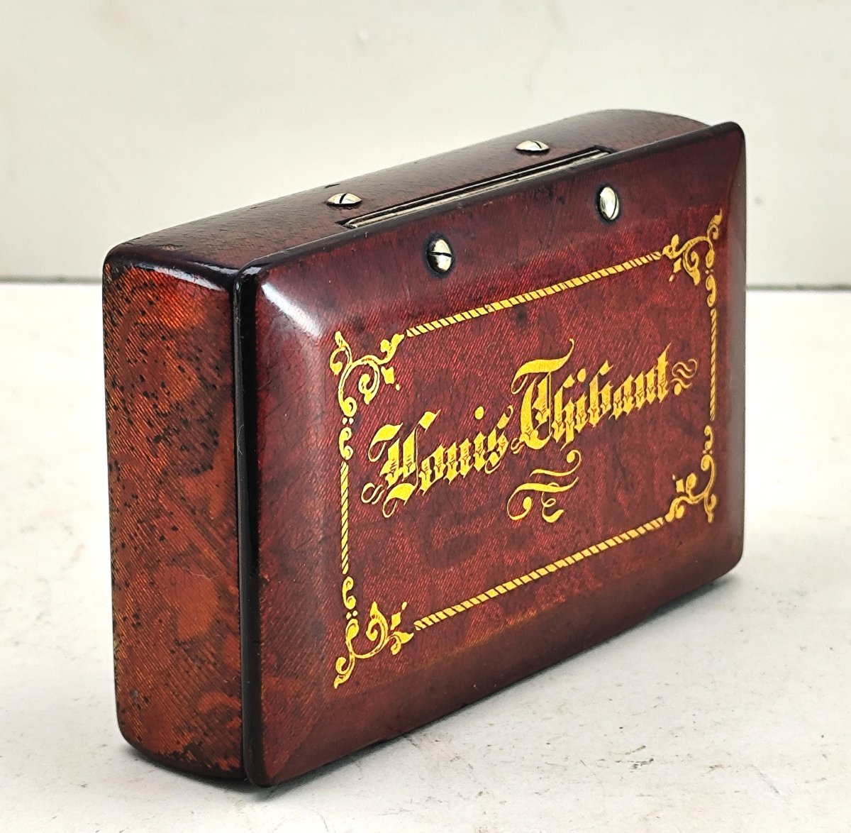 Gift Box, Red And Gold Lacquer, Namur, Keyzer & Co., 19th Century