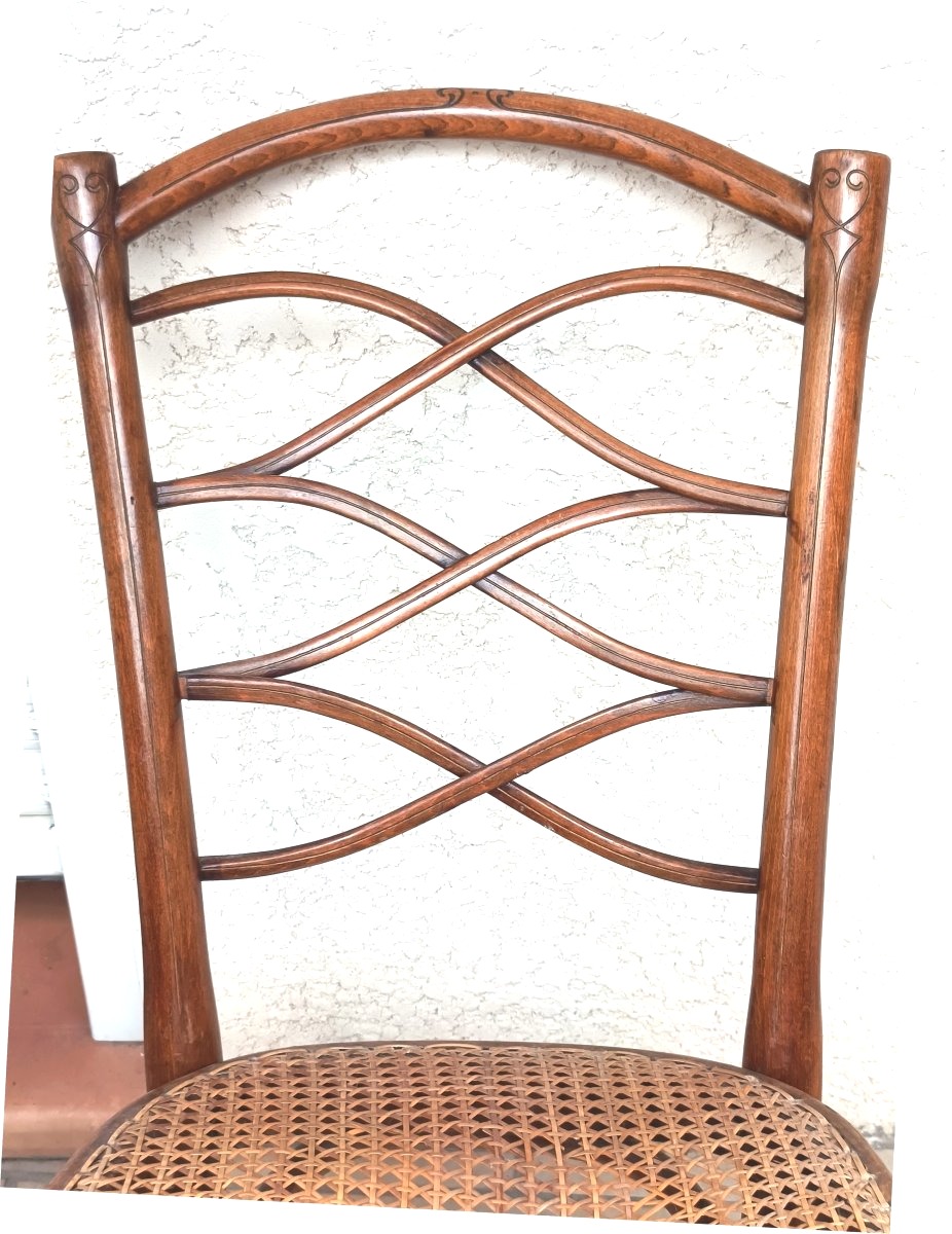 Pair Of Antique Thonet Wien Chairs, Bentwood, Lovely Model 62, 1895-photo-2