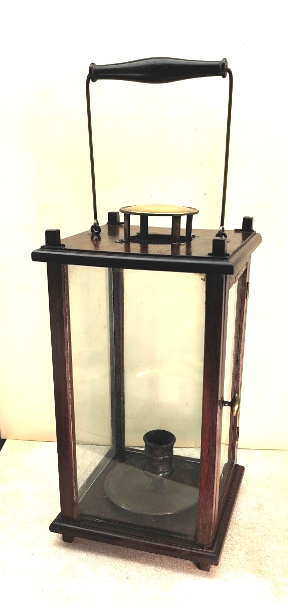 Jolie lanterne translucide, ébénisterie d’acajou, 19e siècle-photo-2