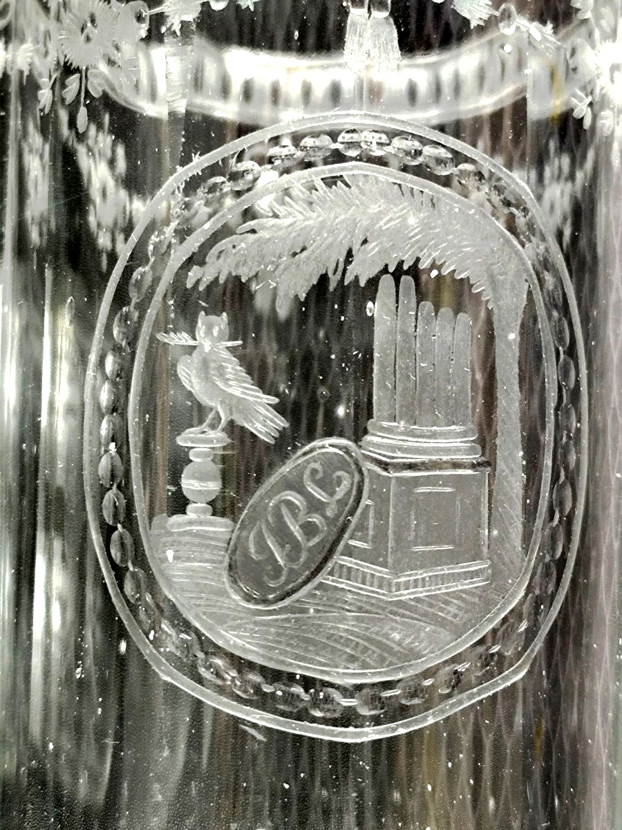  Writer Of Memories: Pair Of Engraved Glasses, Directoire Period: 