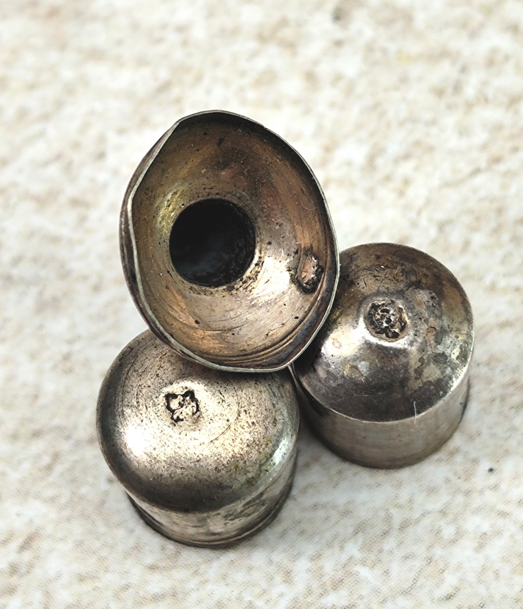 Nécessaire à Parfum, XVIIIe, Galuchat vert et argent, bon état-photo-2