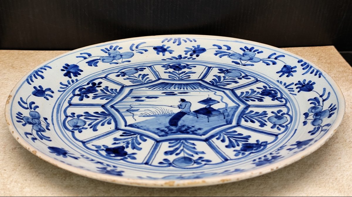 Assiette Delft, La Hache de Porcelaine, XVIIIe siècle  Bel état-photo-3