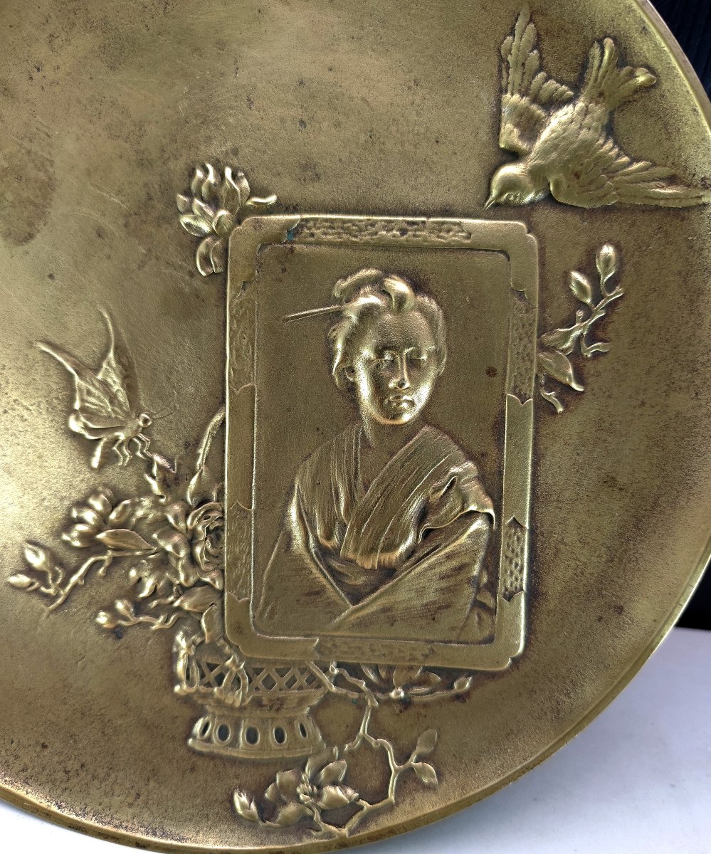 Japonism: Beautiful Bronze Cup By Berndorf Of Vienna, Circa 1900-photo-2