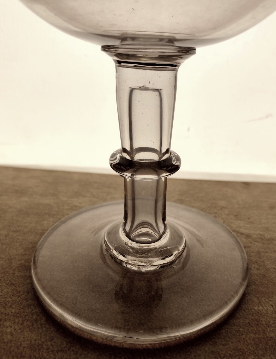 Large Lace-maker's Magnifying Glass, Blown Glass, 18th-century Provence, Good Condition -photo-4