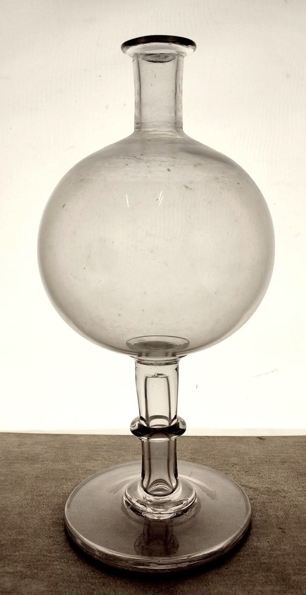 Large Lace-maker's Magnifying Glass, Blown Glass, 18th-century Provence, Good Condition 