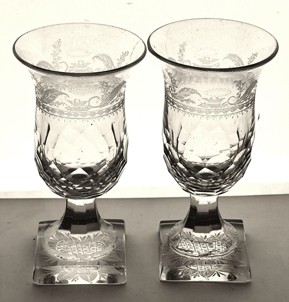 Pair Of Medici "love" Glasses, Directoire–empire Period-photo-2