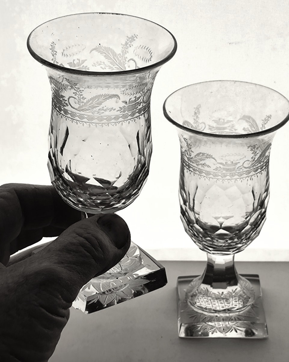 Pair Of Medici "love" Glasses, Directoire–empire Period-photo-3