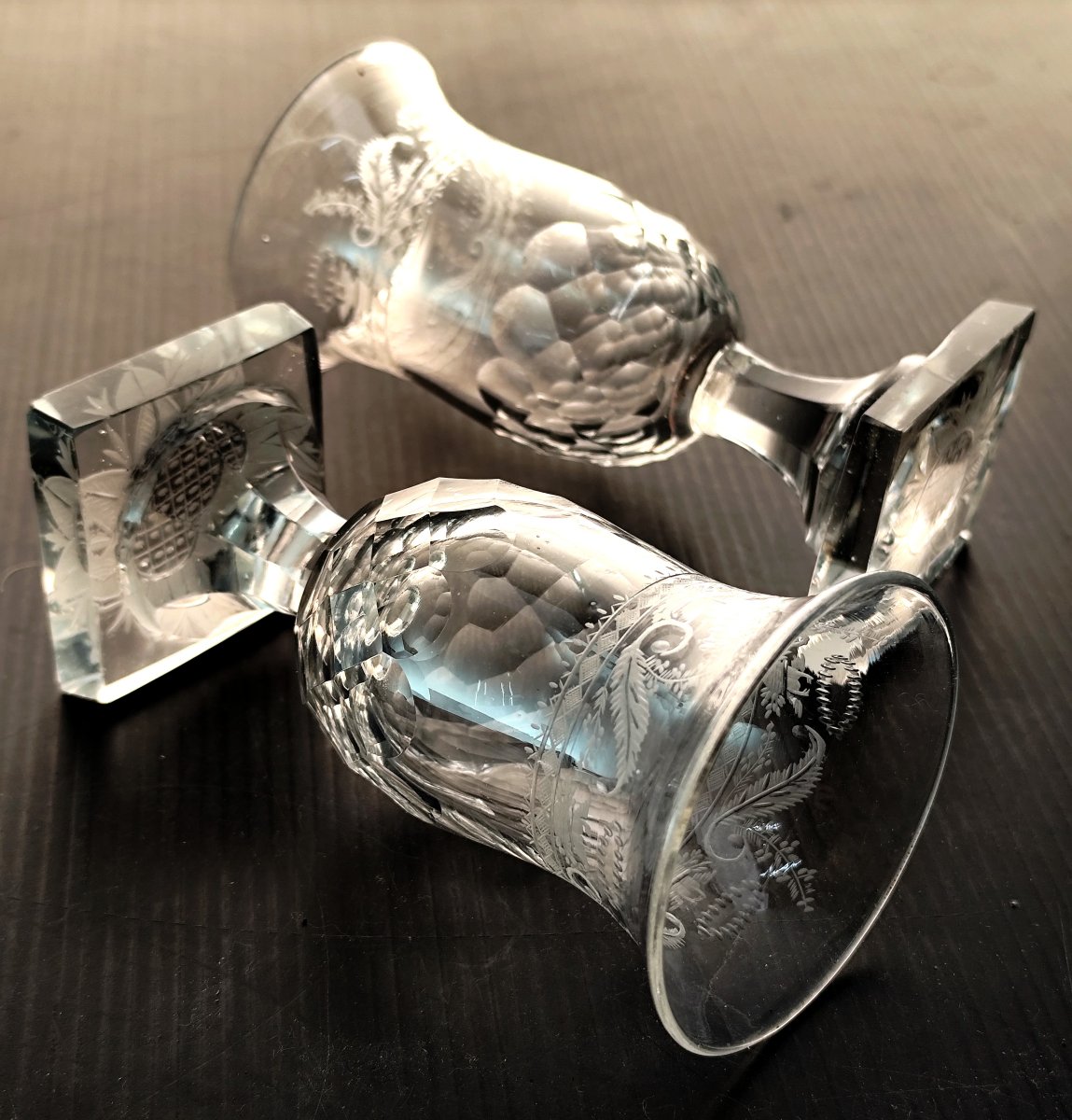 Pair Of Medici "love" Glasses, Directoire–empire Period-photo-1