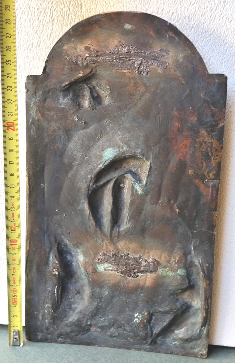 Descent From Cross, Bronze Plaque With Beautiful Relief, 18th Or 19th Century, 29 Cm-photo-3