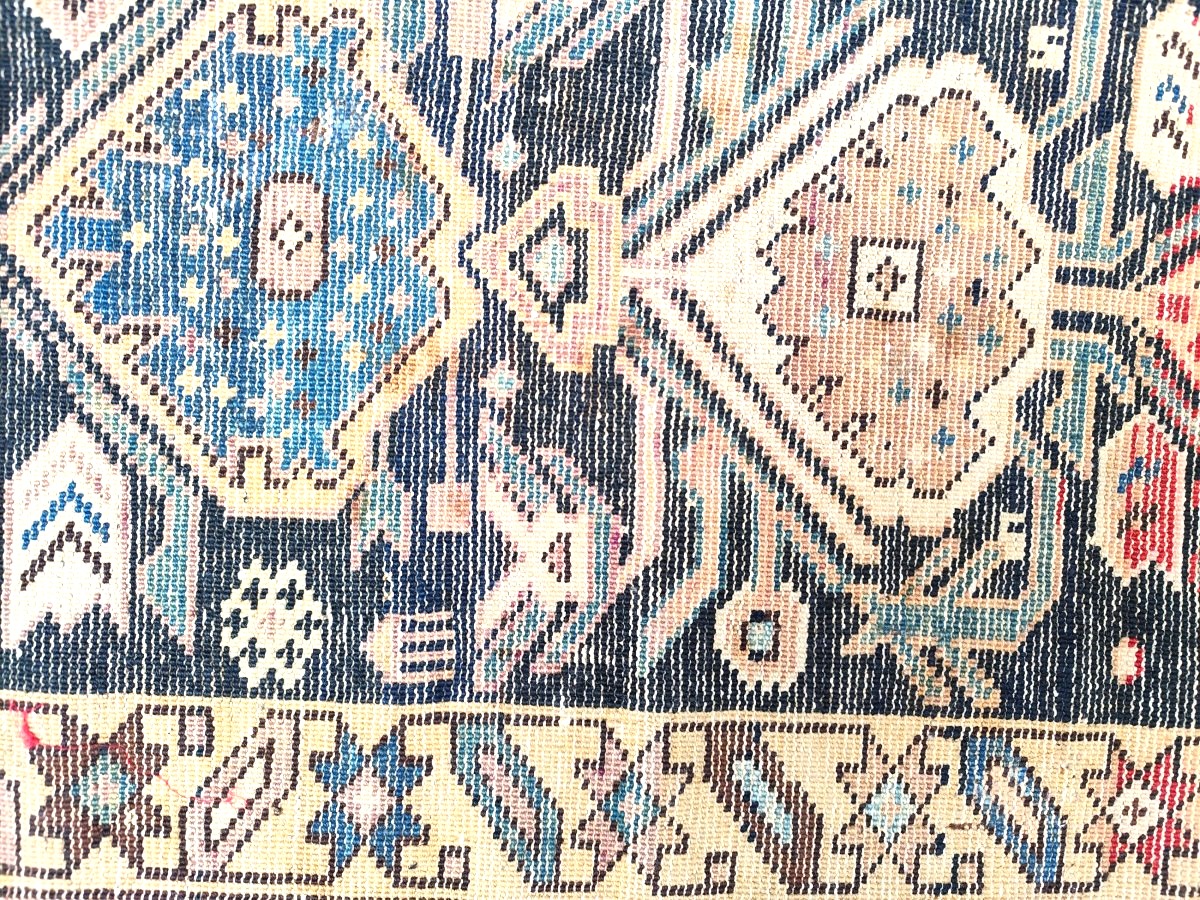 Joli tapis Caucase tribal ancien, à l’originale dissymétrie-photo-1