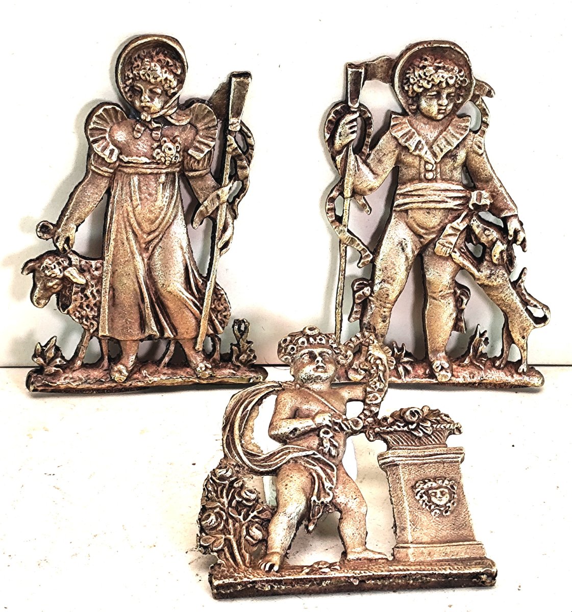 Three Lovely Bronze Children's Wall Figures , Directoire Style-photo-2