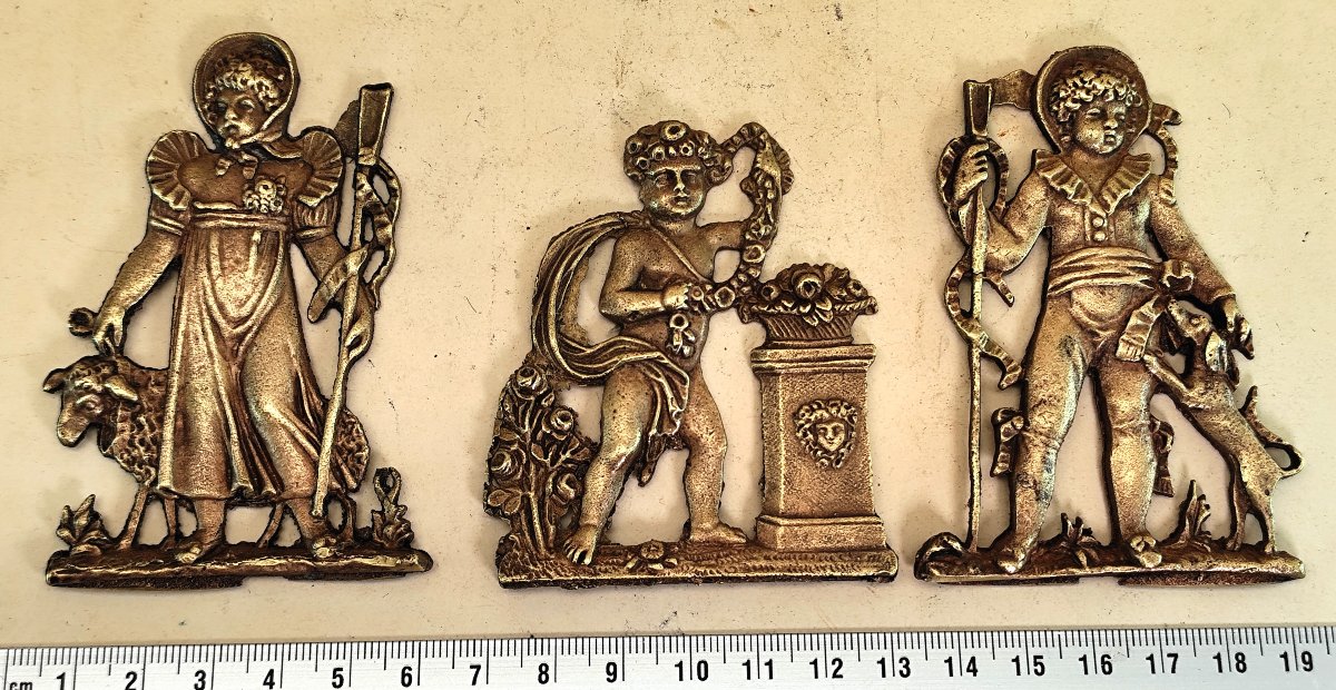 Three Lovely Bronze Children's Wall Figures , Directoire Style-photo-3