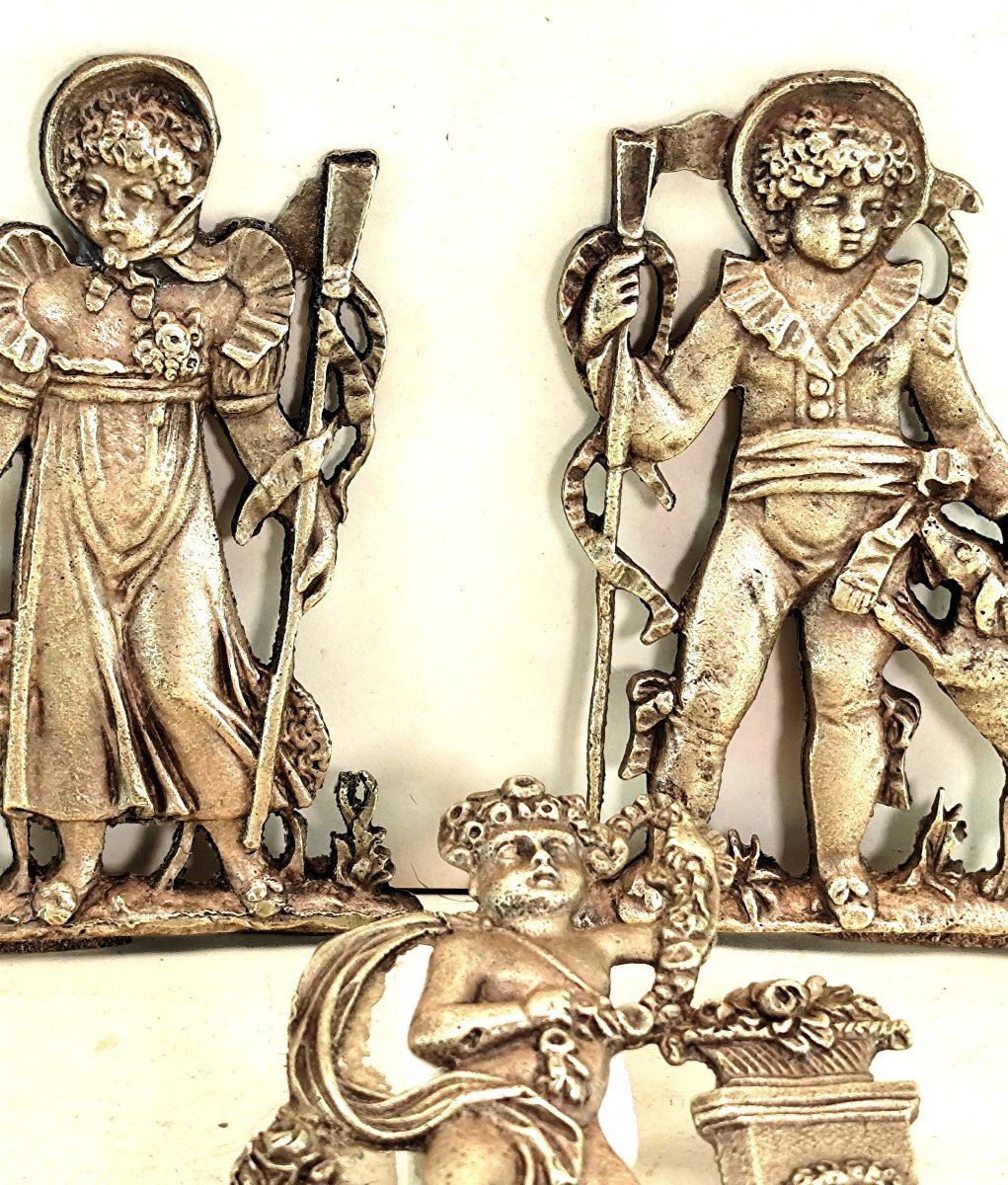 Three Lovely Bronze Children's Wall Figures , Directoire Style