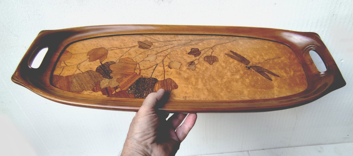 A Lovely Nancy Marquetry Tray, Beautifully Crafted Circa1920-photo-2