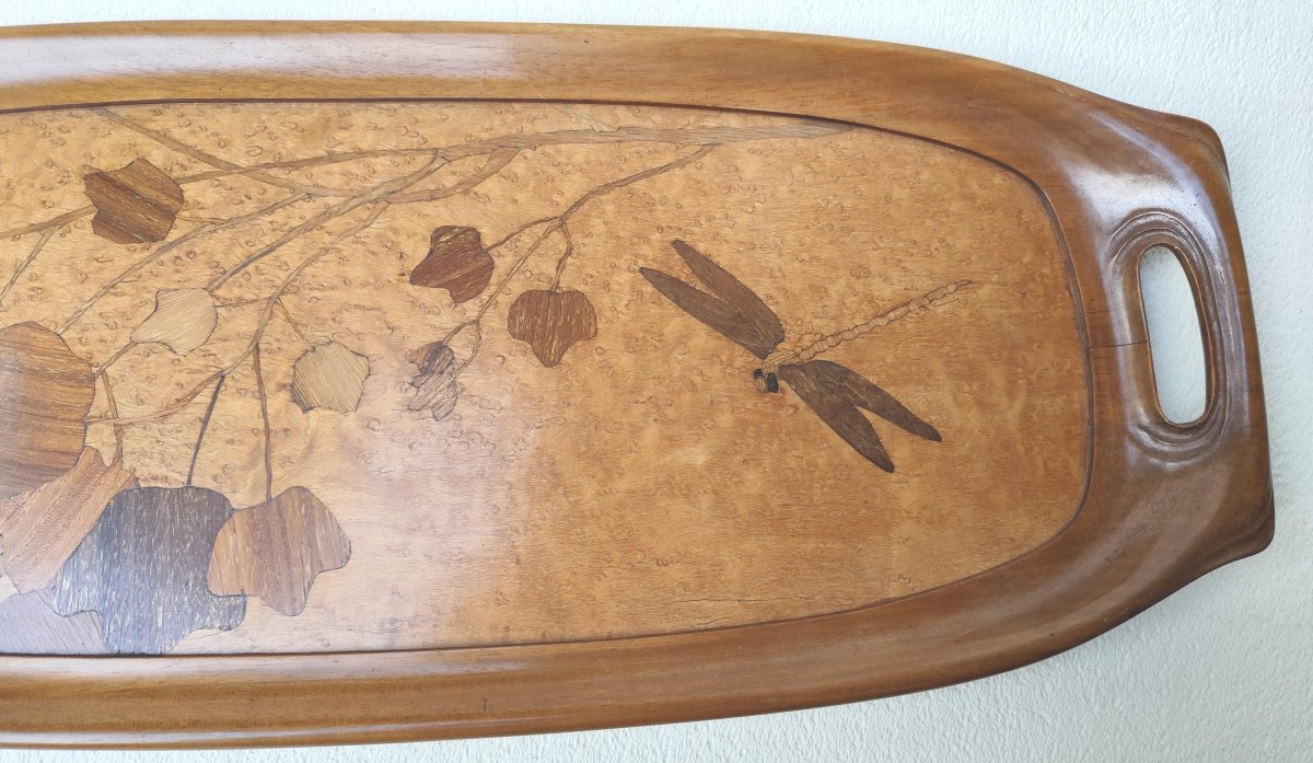 A Lovely Nancy Marquetry Tray, Beautifully Crafted Circa1920-photo-4