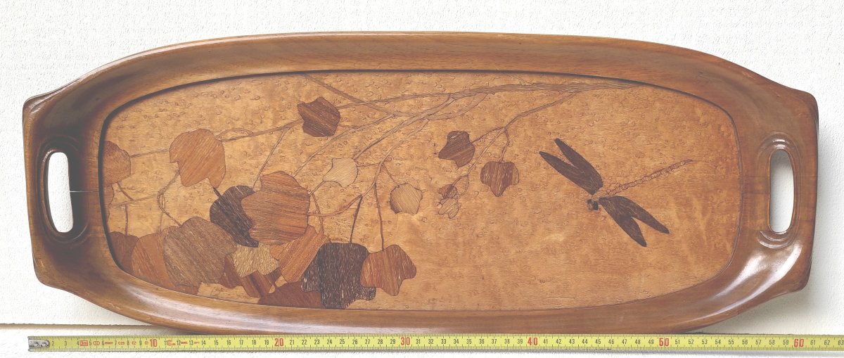 A Lovely Nancy Marquetry Tray, Beautifully Crafted Circa1920-photo-2
