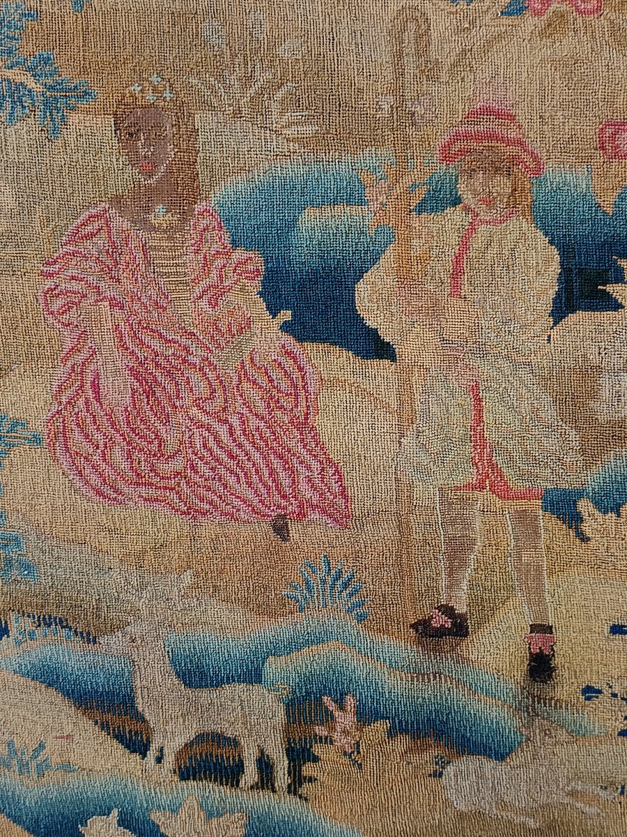 Needlework Picture: 17th-century English Embroidery, Charming And Rustic-photo-1