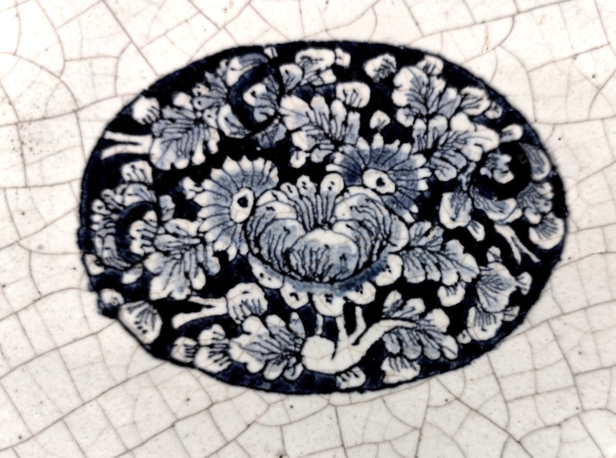 Beautiful Ceremonial Dish , Provincial Earthenware (nîmes?), Louis XIV Period-photo-2