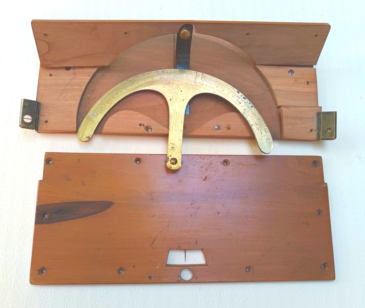 Curious Sector Clinometer, Fine Wood, Artillery, Topography, 19th Century.-photo-2