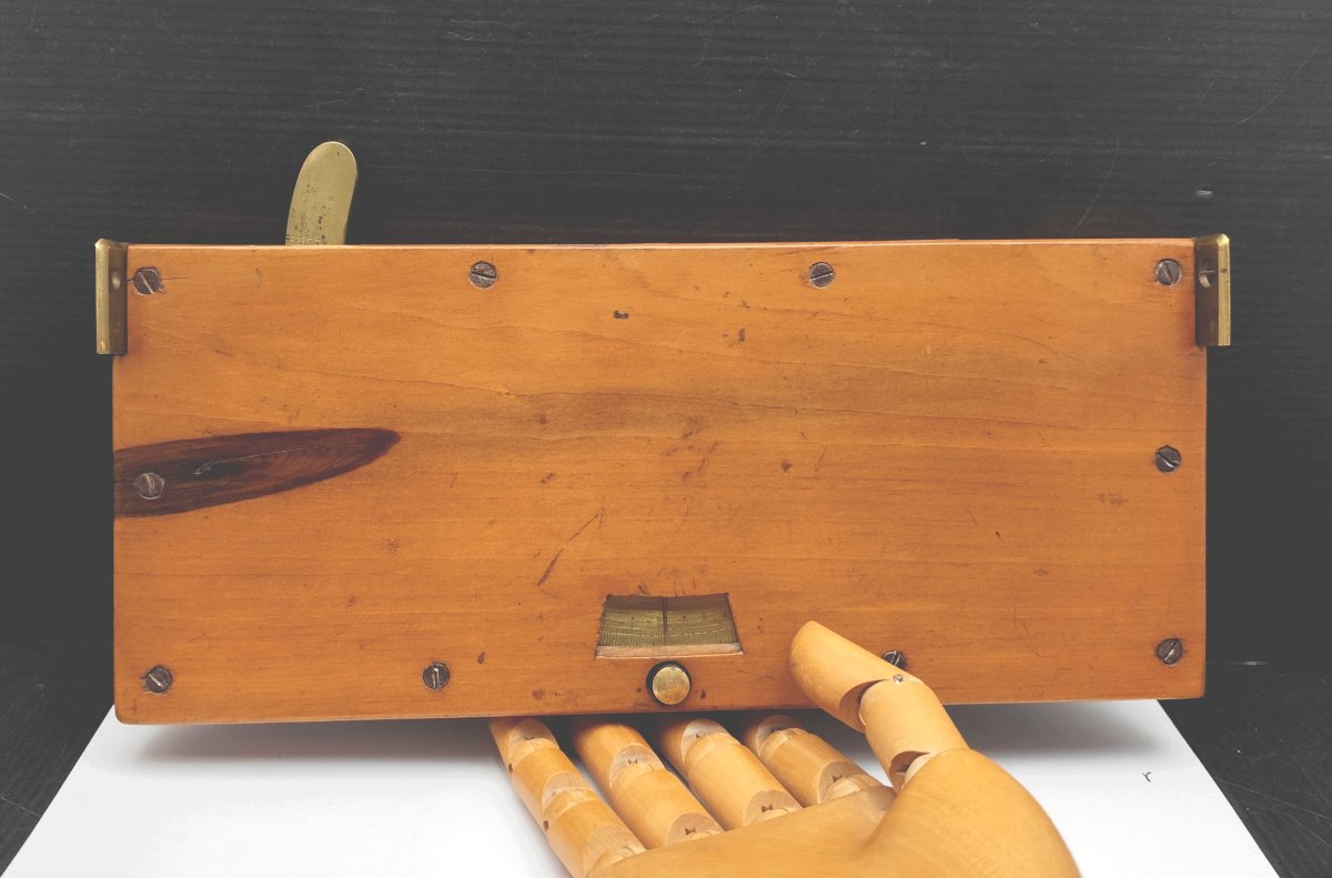 Curious Sector Clinometer, Fine Wood, Artillery, Topography, 19th Century.-photo-4