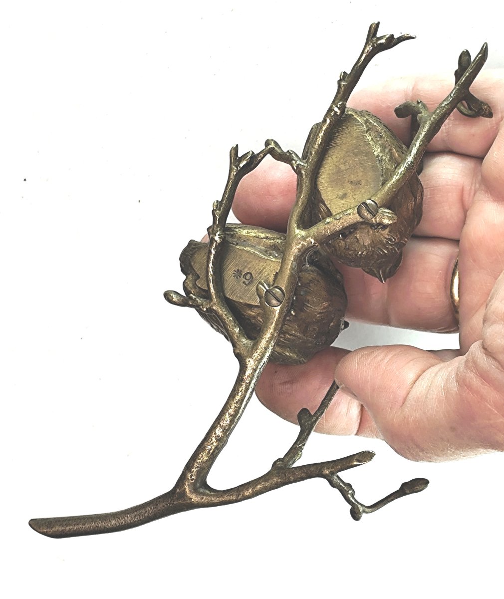 Petits moineaux blottis, bronze de Vienne animalier vers 1900, -photo-2