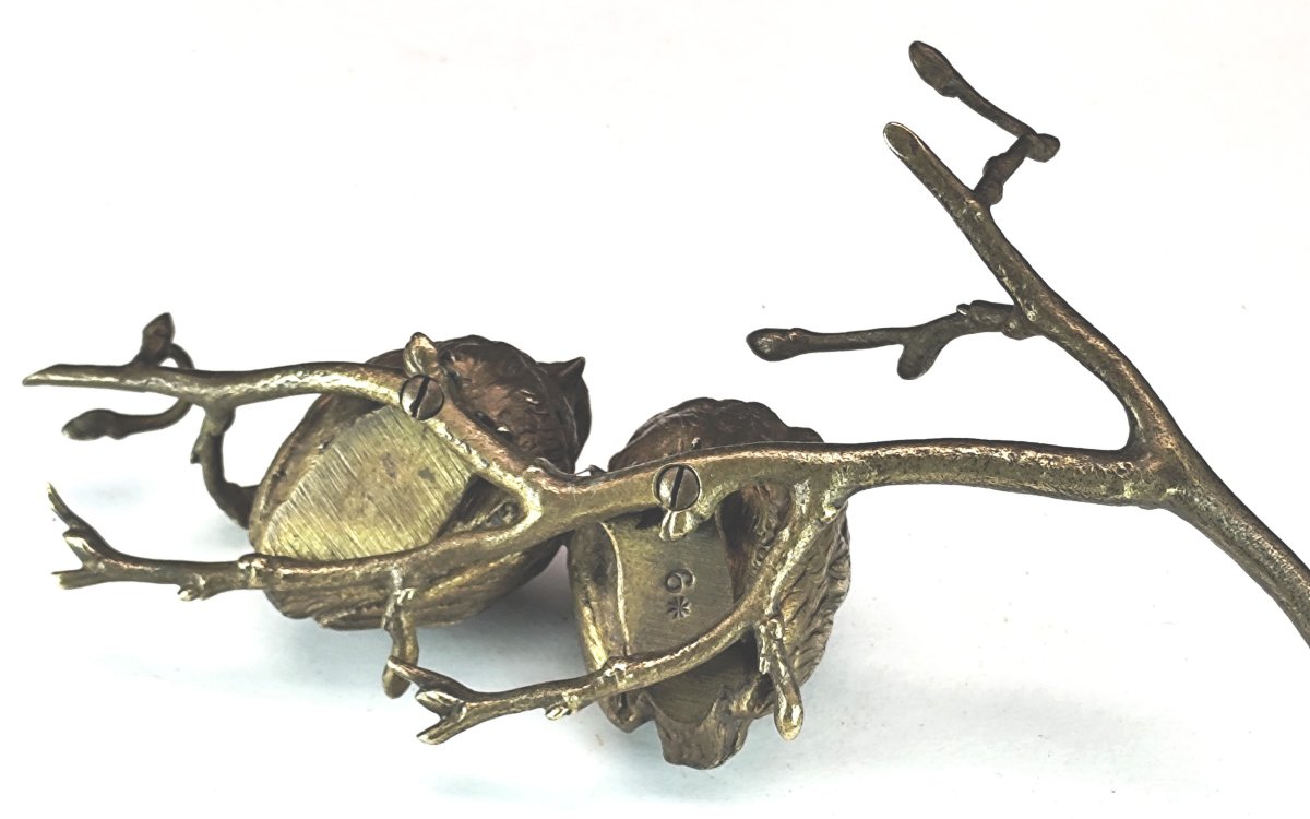 Petits moineaux blottis, bronze de Vienne animalier vers 1900, -photo-4