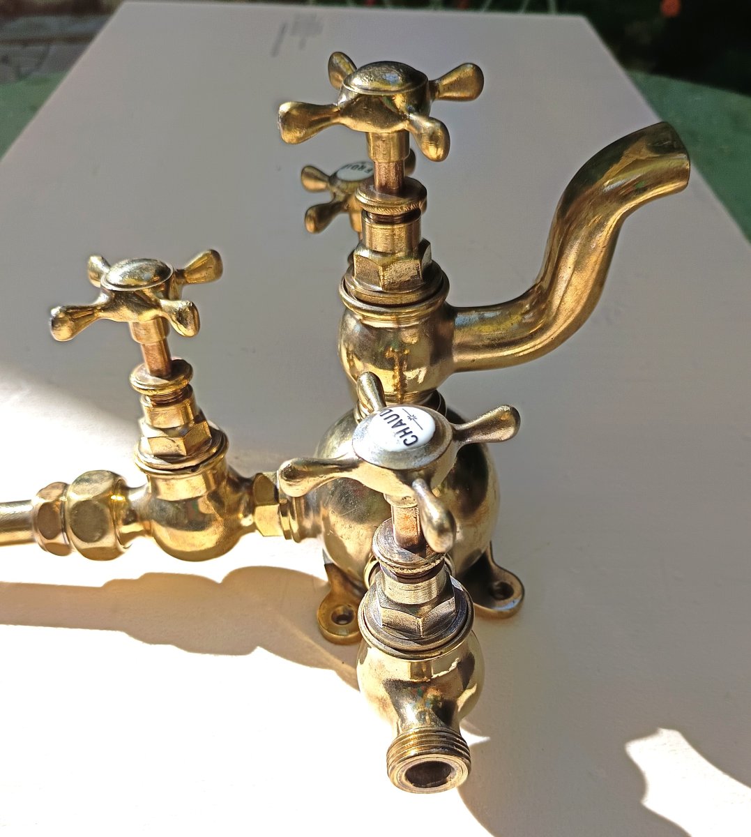 Stunning Bathroom French  Faucet, Bronze, Circa 1900, 5 Kg-photo-3