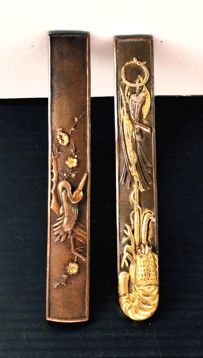 Two Shibuichi Kozuka, Edo Period, Fine Quality