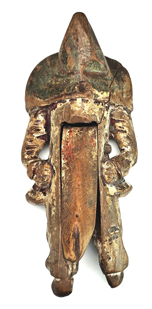 Musée: Casse- Noisettes Caricatural de la vallée de Gröden, 18e siècle, mauvais état-photo-2
