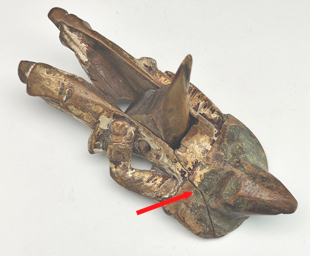 Musée: Casse- Noisettes Caricatural de la vallée de Gröden, 18e siècle, mauvais état-photo-4