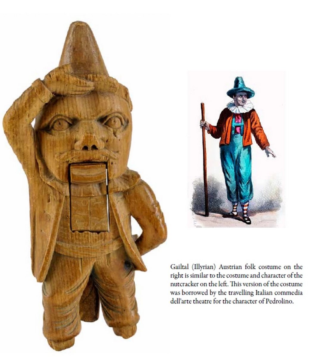 Musée: Casse- Noisettes Caricatural de la vallée de Gröden, 18e siècle, mauvais état-photo-3
