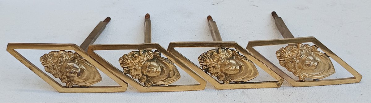 Two Pairs Of Elegant Directoire-style Curtain Tie-back Holders,  Finely Gilded Bronze.-photo-2