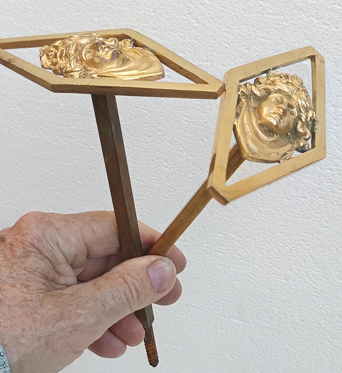 Two Pairs Of Elegant Directoire-style Curtain Tie-back Holders,  Finely Gilded Bronze.-photo-2