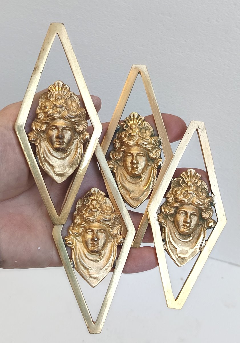 Two Pairs Of Elegant Directoire-style Curtain Tie-back Holders,  Finely Gilded Bronze.-photo-6