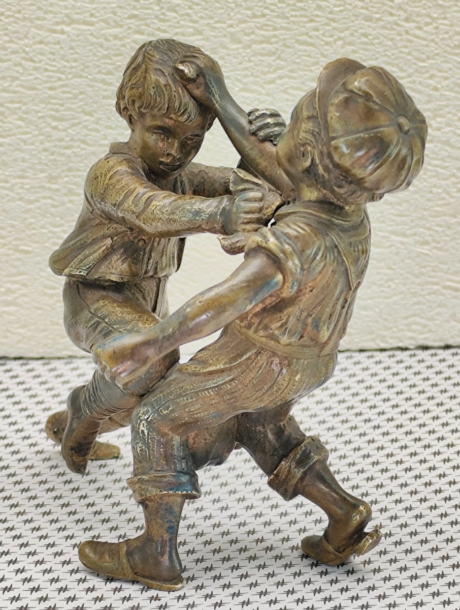 La Castagne, 2 Gosses, Petit Bronze, un duo très énergique, fin 19e-1900-photo-3