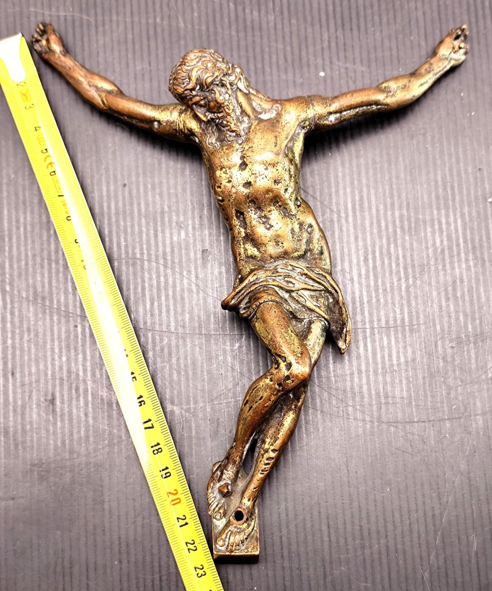Dead Christ, 17th Century Bronze With Fine Patina-photo-2